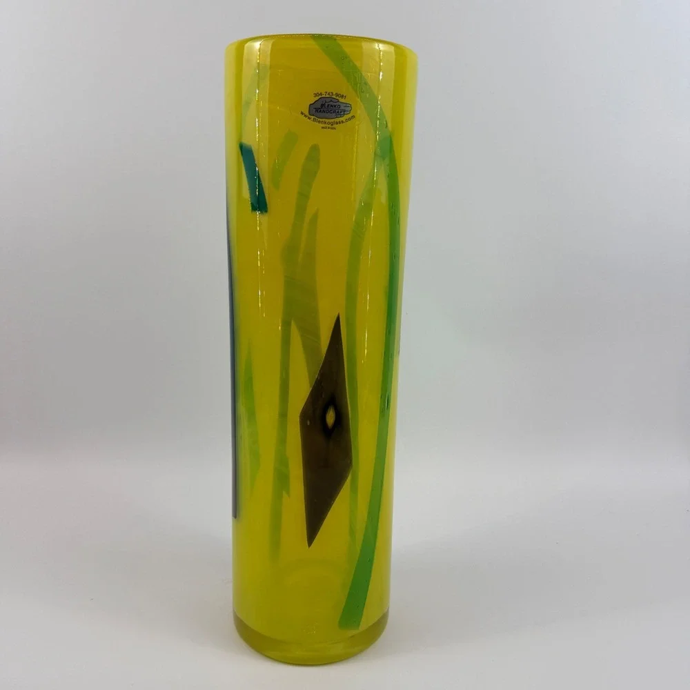 HTF Blenko 2704 Opaque Cylinder Vase Double Signed Richard Blenko 2005 - Picture 1 of 11